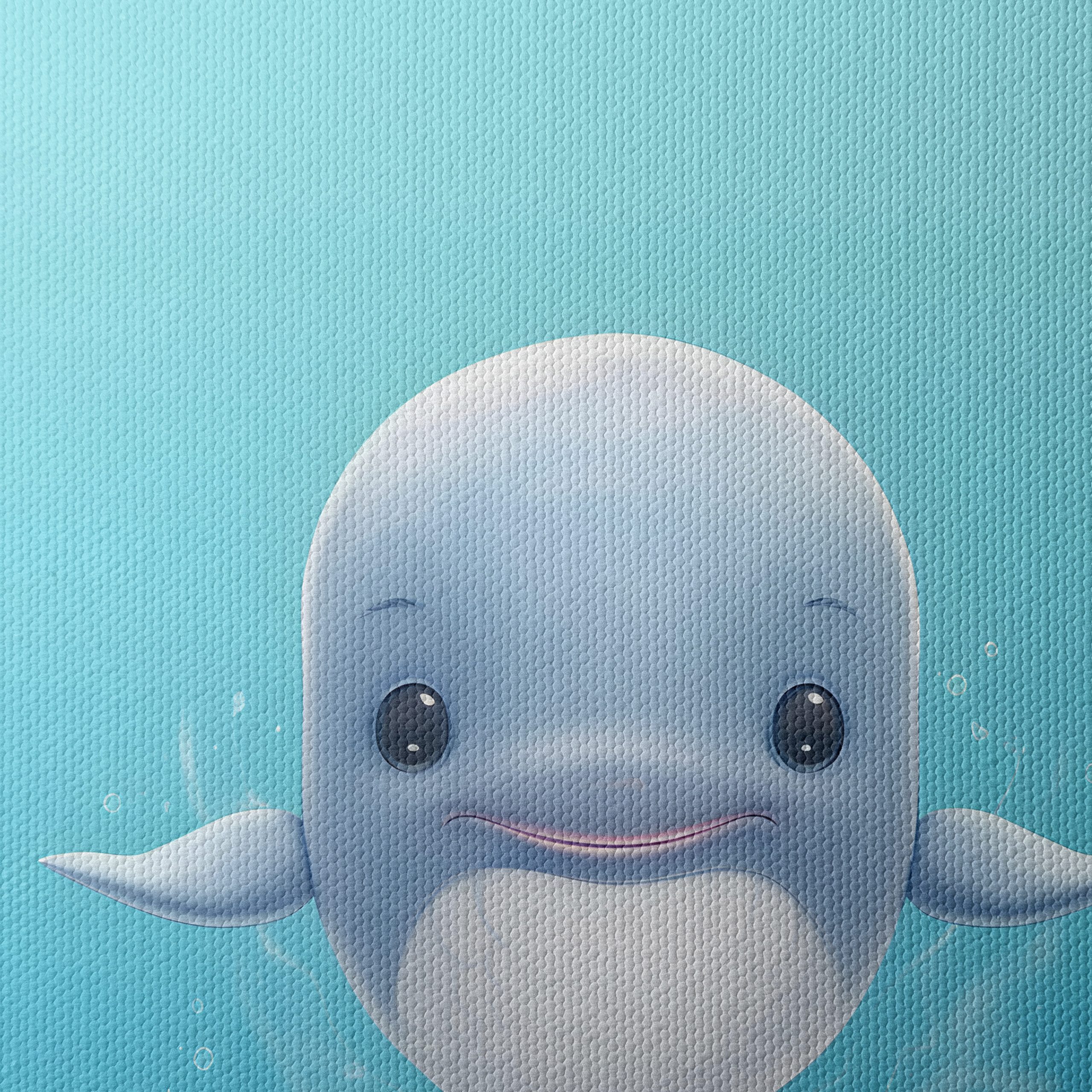 Adorable Whale Character Swimming in Blue Water - Image 4