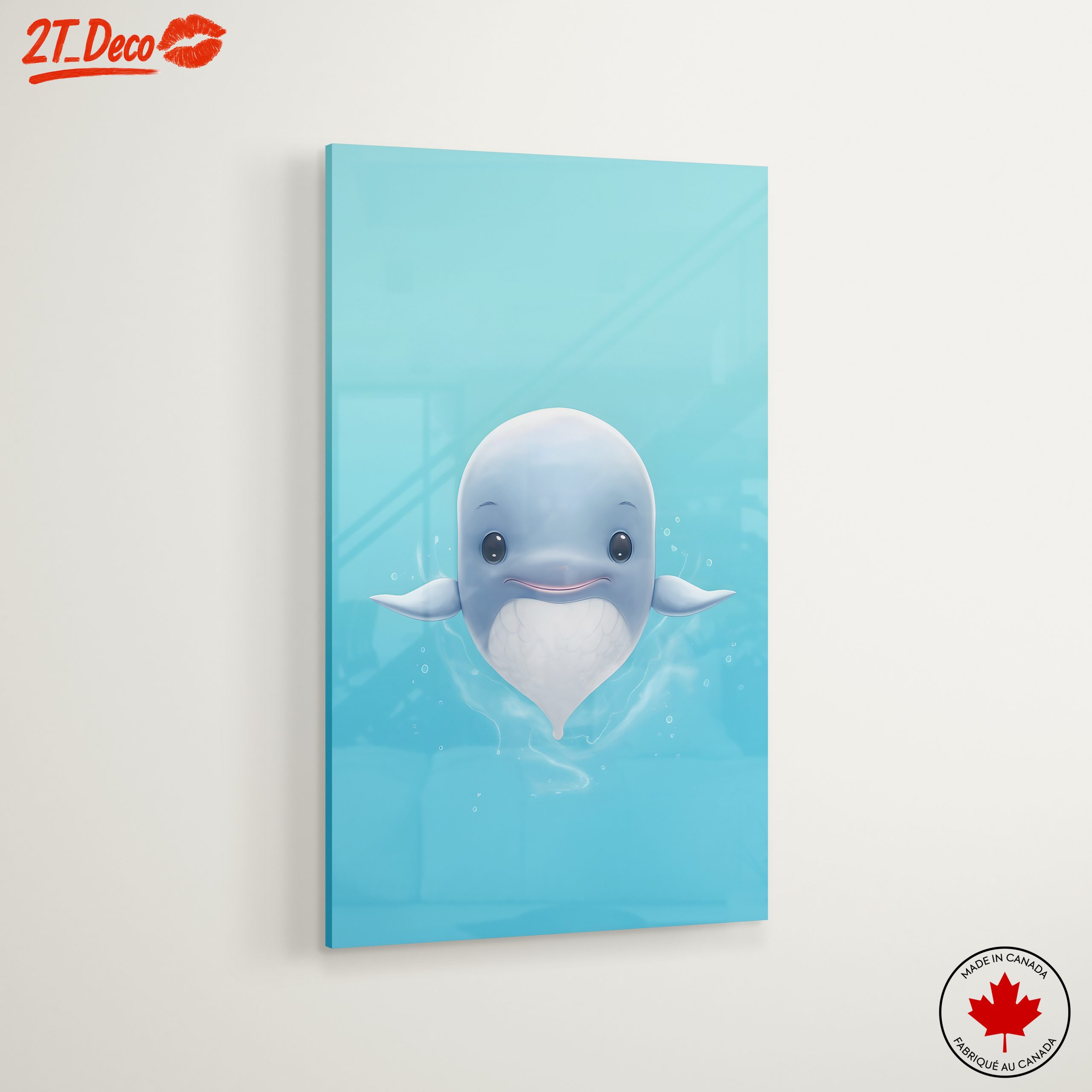 Adorable Whale Character Swimming in Blue Water - Image 6