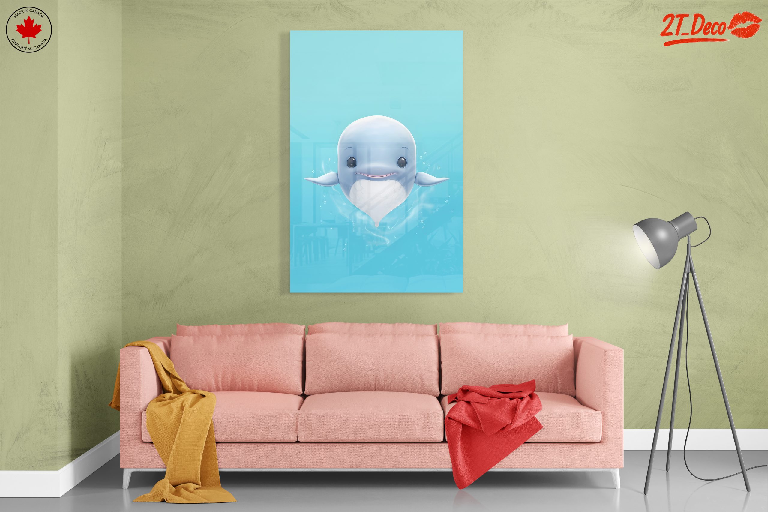 Adorable Whale Character Swimming in Blue Water - Image 7