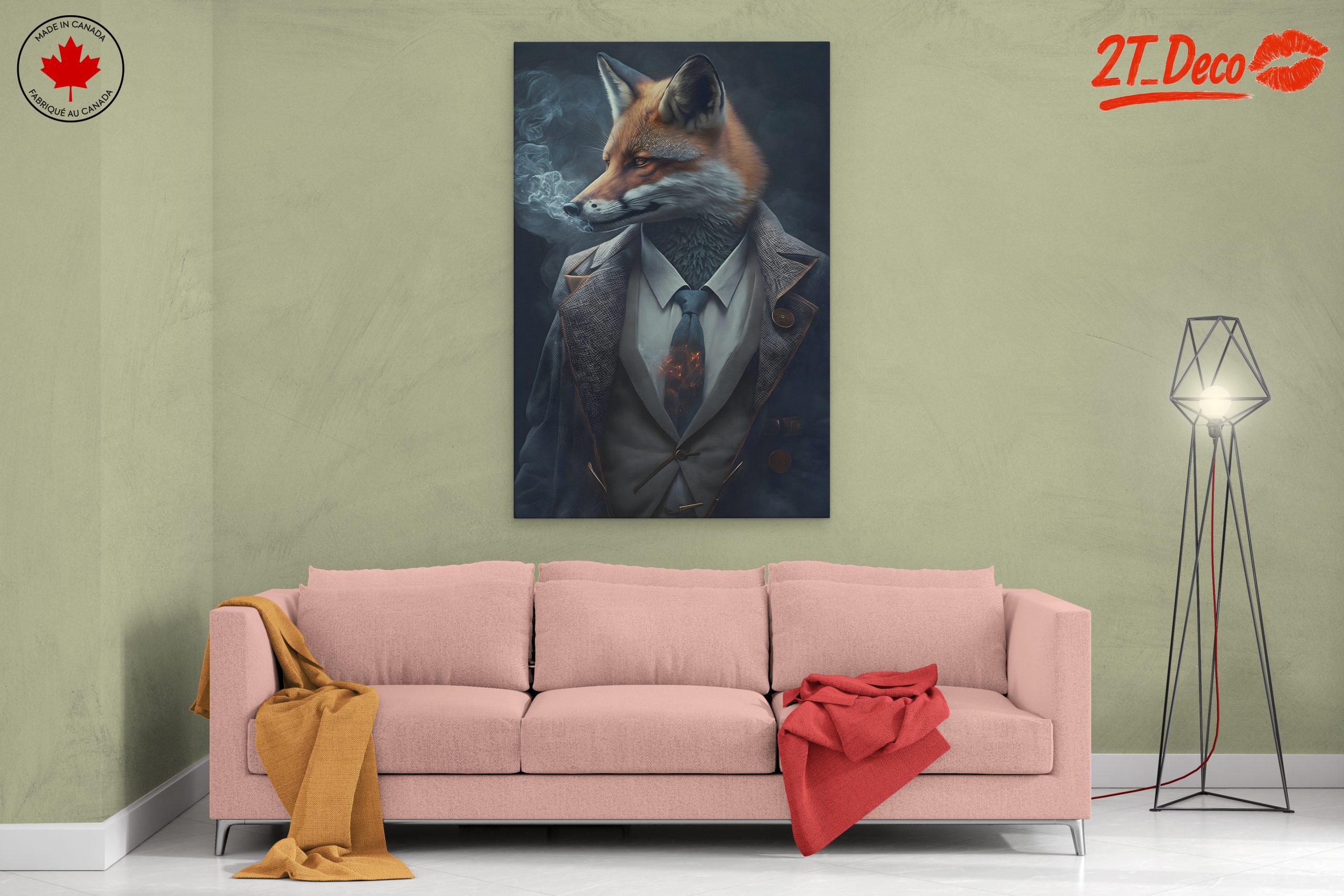 Stylish Fox in a Suit with Smoke - Image 2