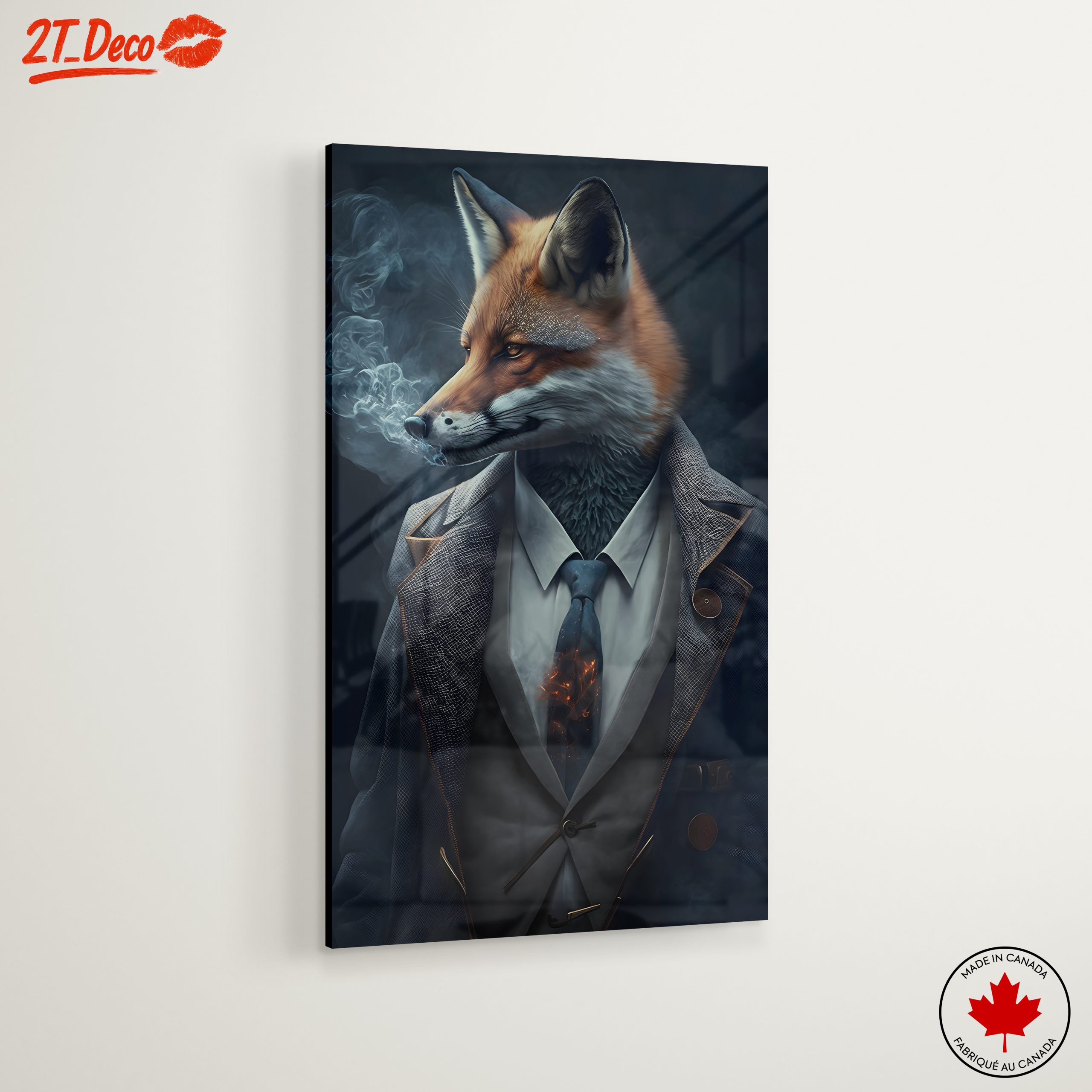 Stylish Fox in a Suit with Smoke - Image 6