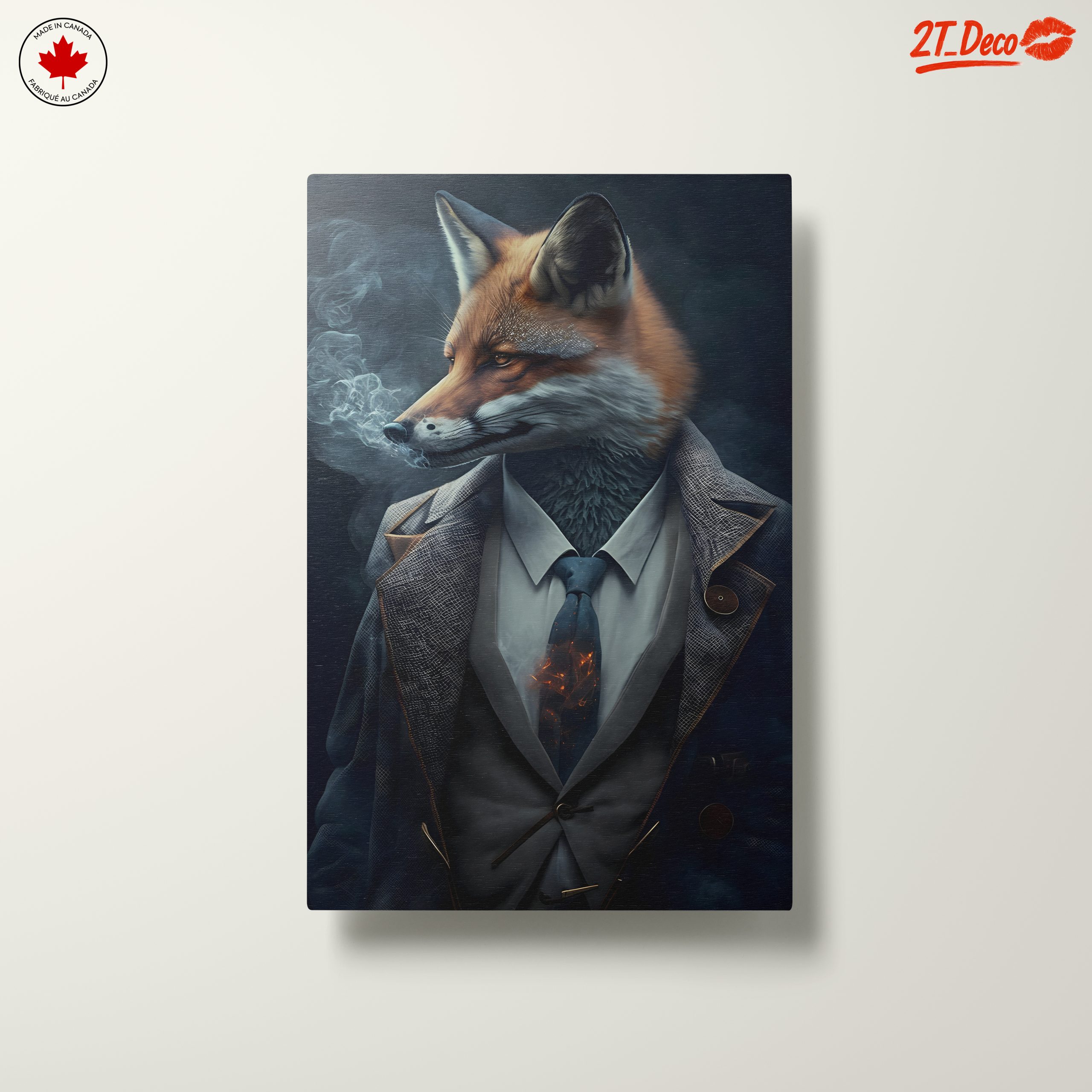 Stylish Fox in a Suit with Smoke - Image 10