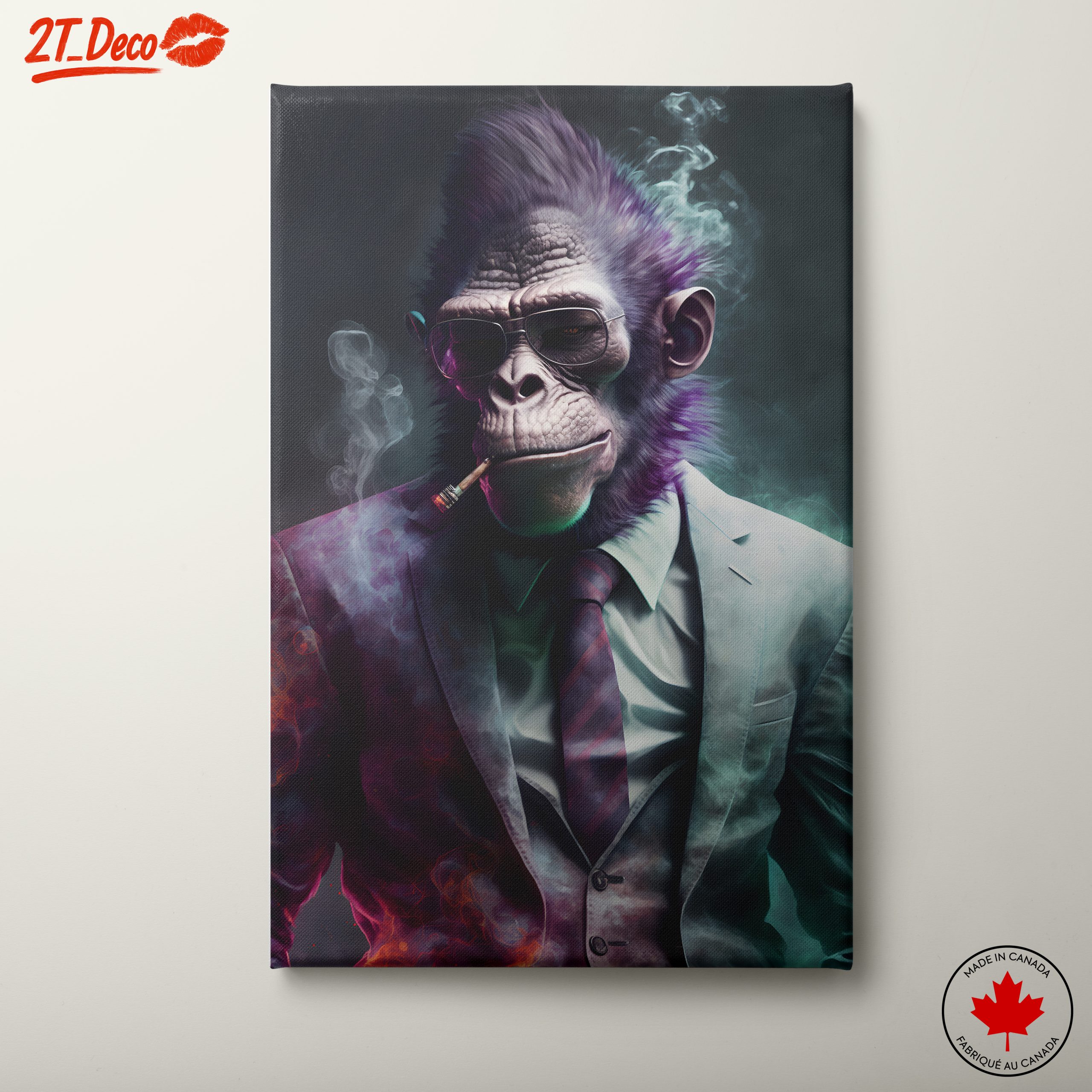 Stylized Gorilla Character in Suit Art