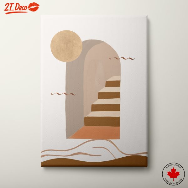 Abstract Staircase and Sun Artwork