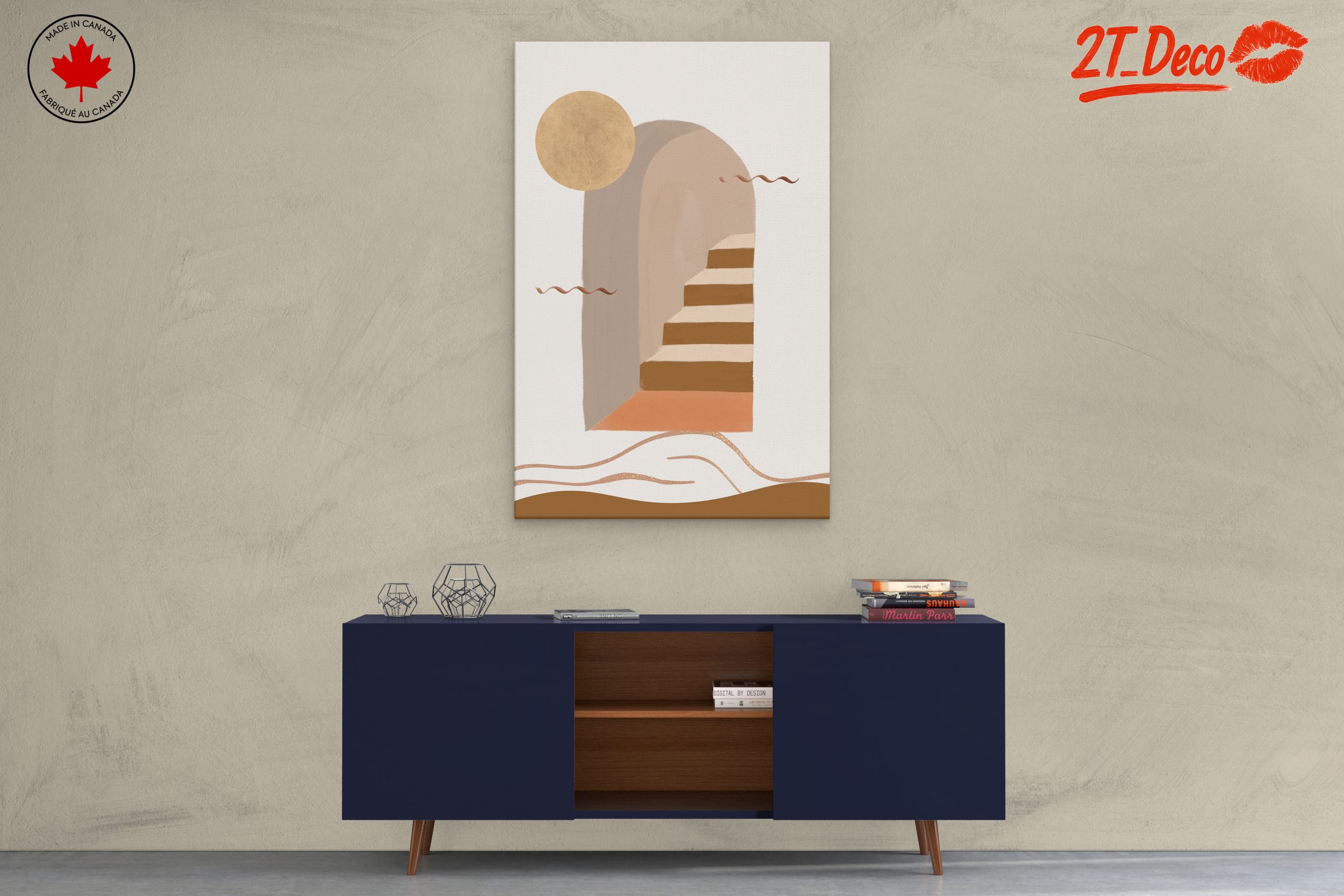 Abstract Staircase and Sun Artwork - Image 3