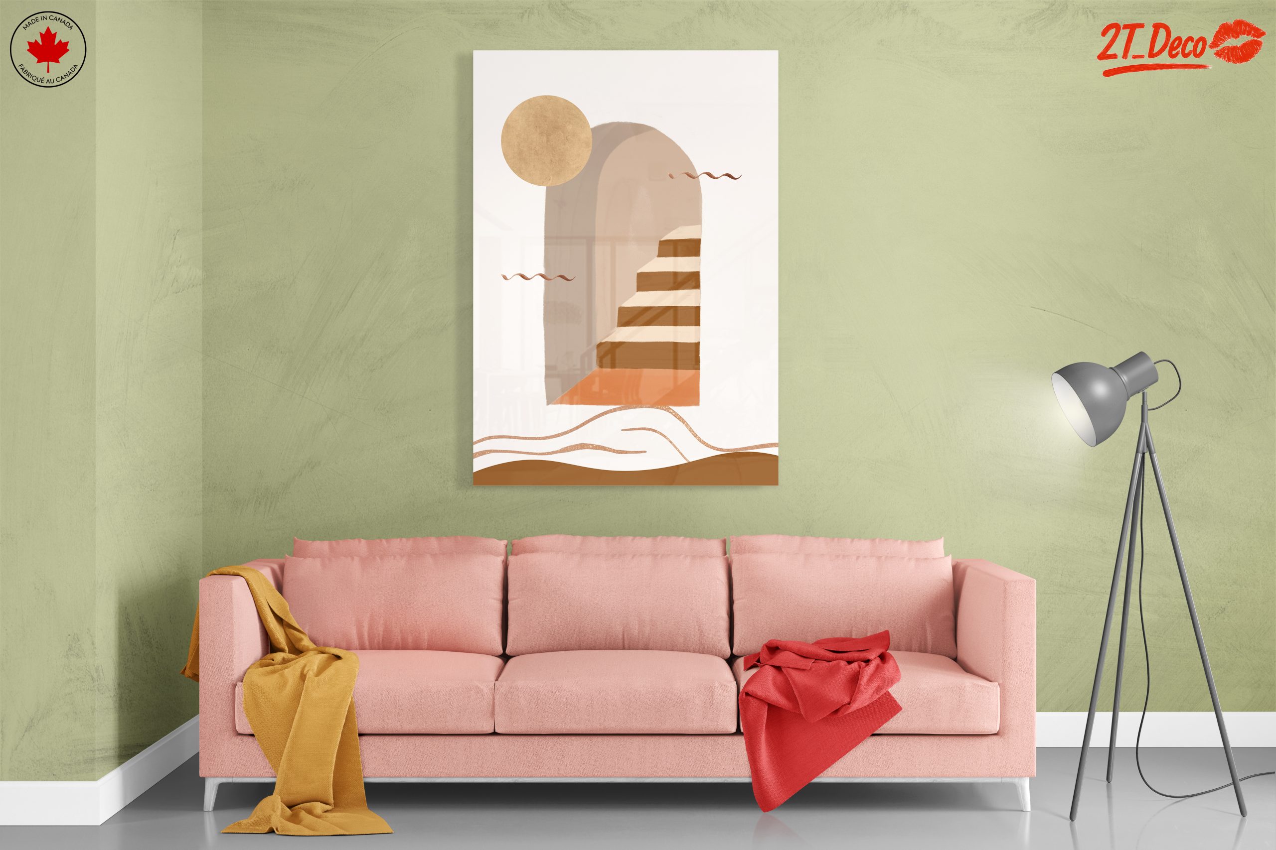 Abstract Staircase and Sun Artwork - Image 7