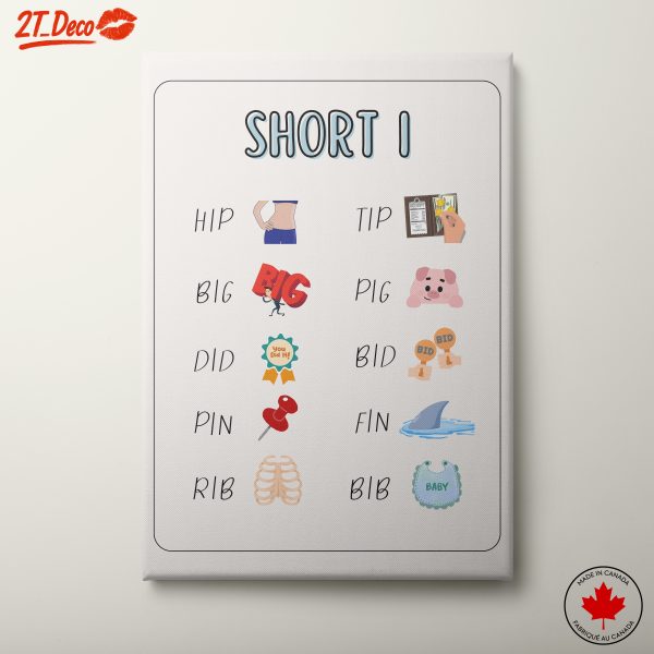 Short I Phonics Educational Art