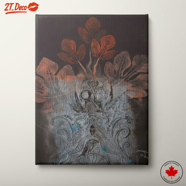 Abstract Urban Nature Art with Leaf Elements