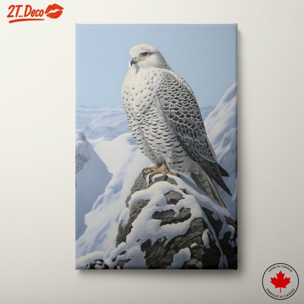 Majestic Snowy Owl perched on Rocky Terrain