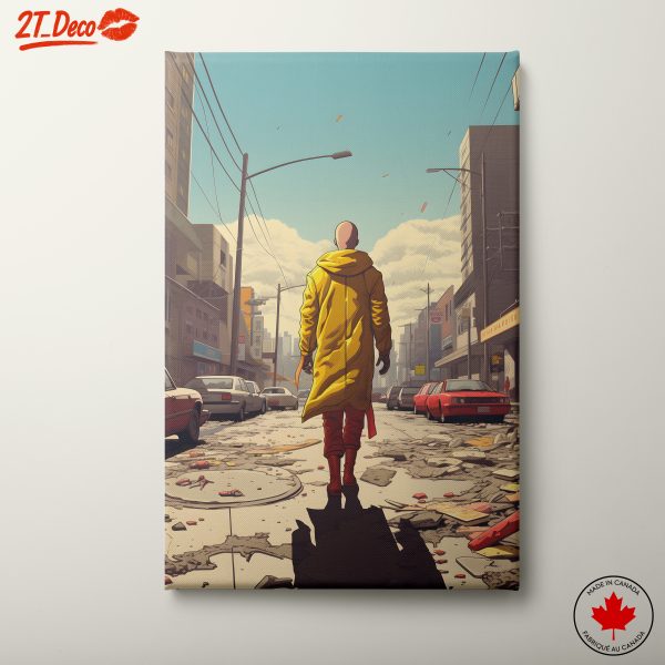 One Punch Man Walking Through Urban Ruins