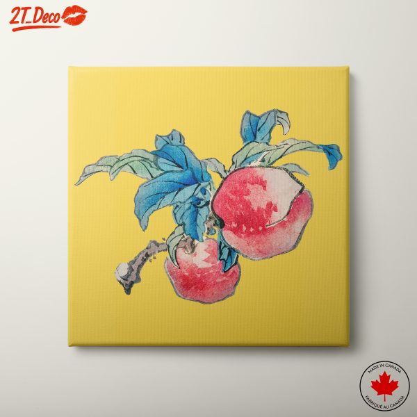 Vibrant Botanical Illustration of Apples