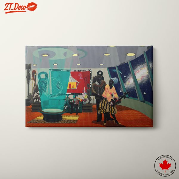 Contemporary Cultural Scene with Futuristic Elements