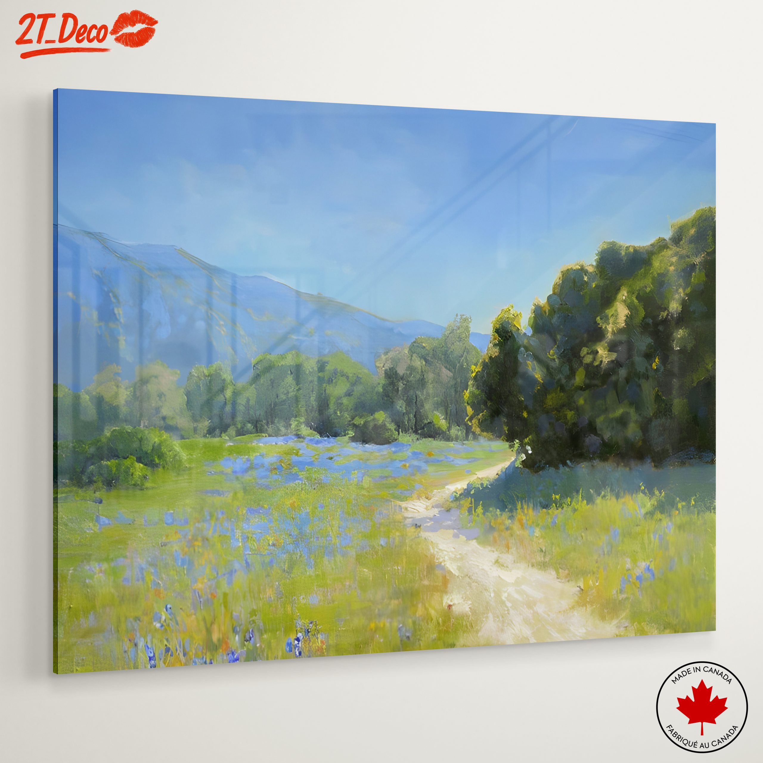 Tranquil Nature Landscape Featuring Mountains and Blue Flowers - Image 6