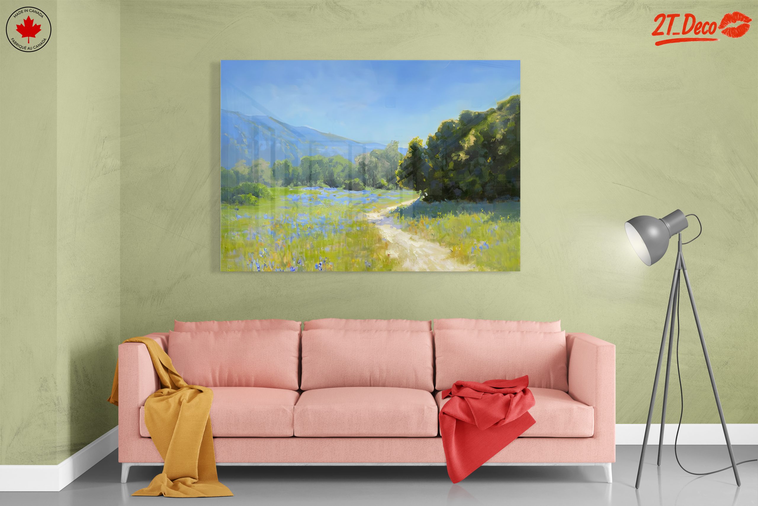 Tranquil Nature Landscape Featuring Mountains and Blue Flowers - Image 7