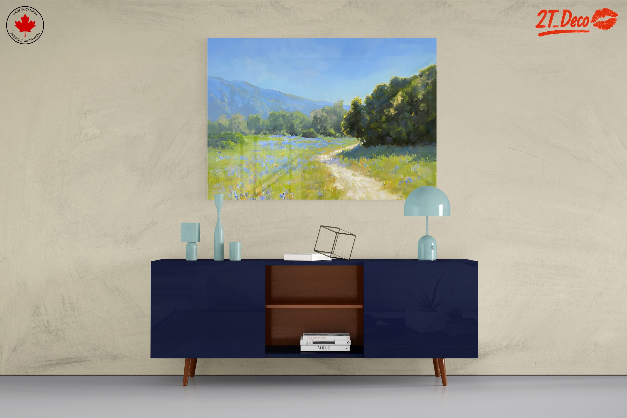 Tranquil Nature Landscape Featuring Mountains and Blue Flowers - Image 8