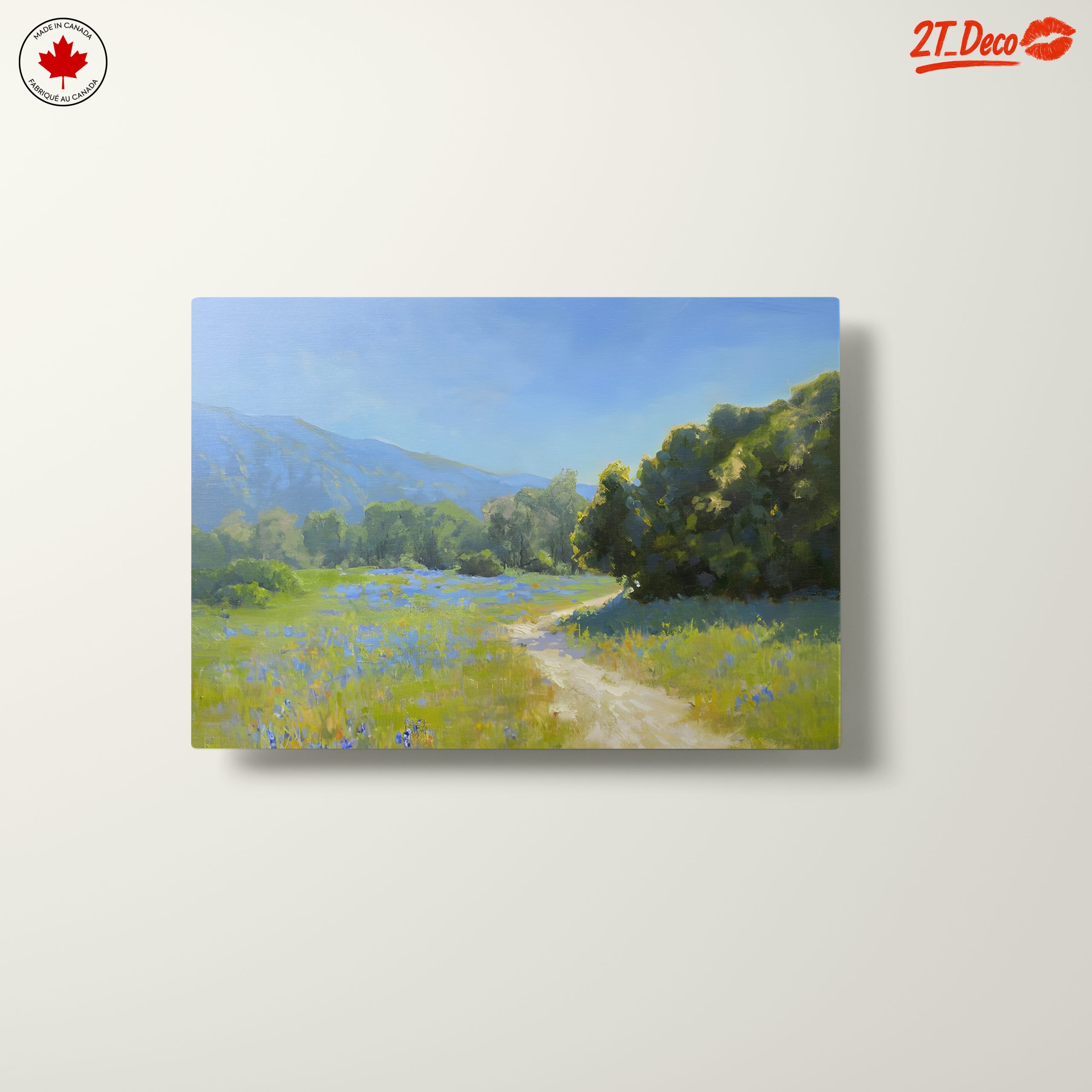 Tranquil Nature Landscape Featuring Mountains and Blue Flowers - Image 10