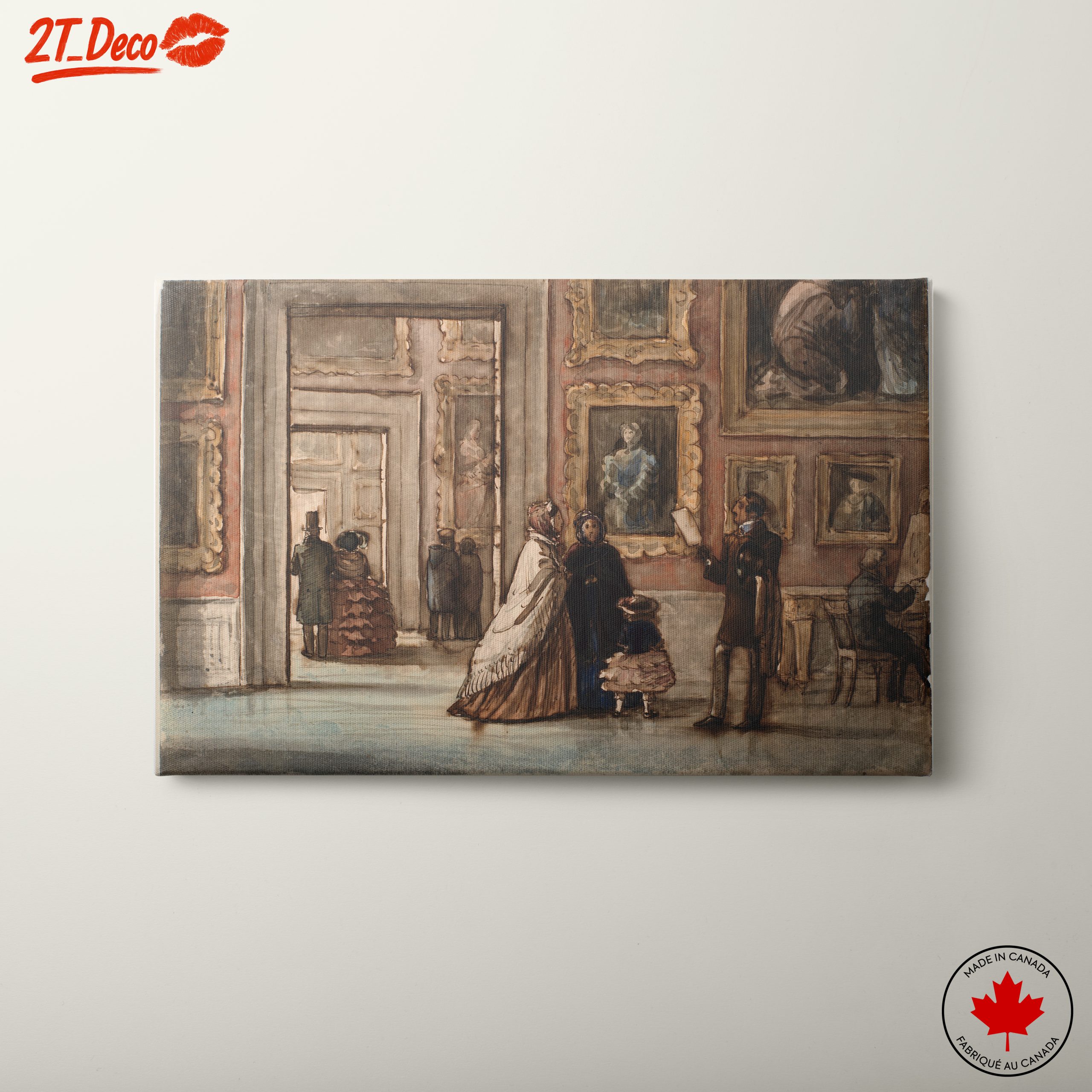 Art Gallery Scene with Figures