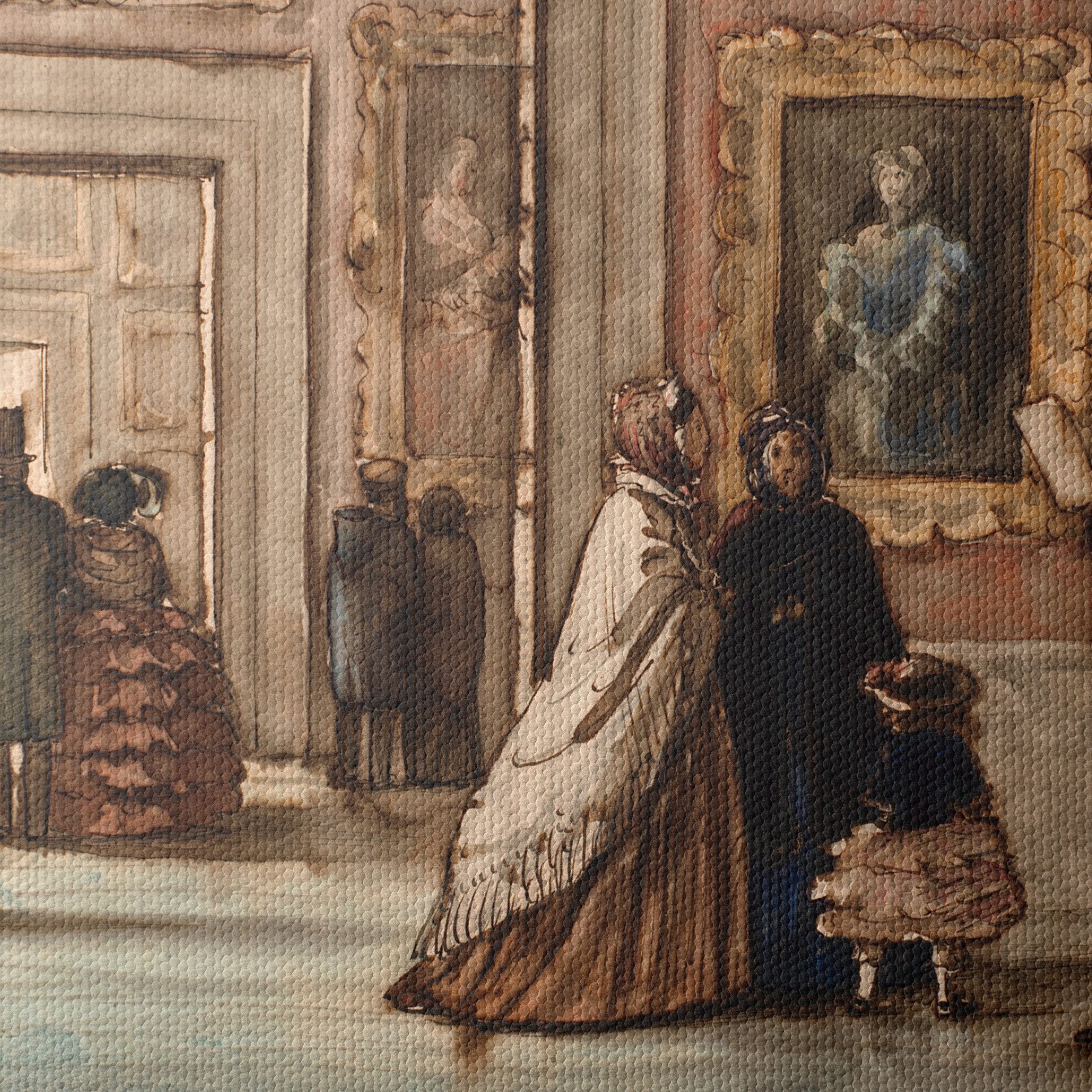 Art Gallery Scene with Figures - Image 4