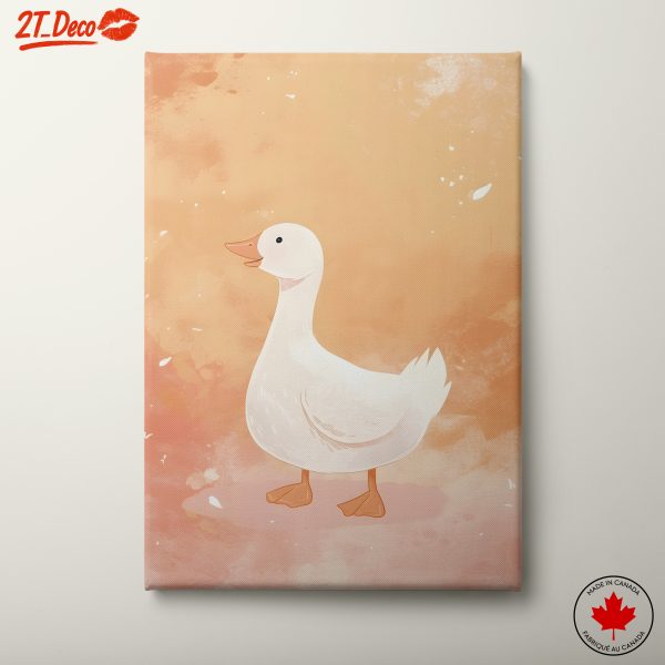 Adorable Duck Illustration on Whimsical Background
