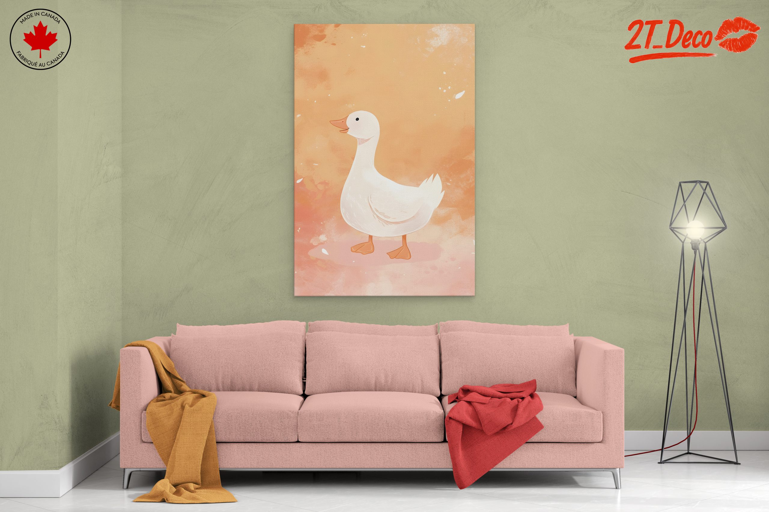 Adorable Duck Illustration on Whimsical Background - Image 2