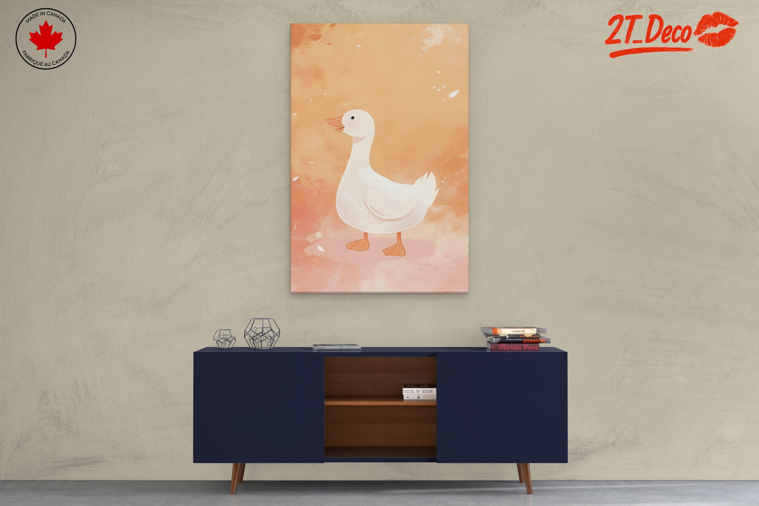 Adorable Duck Illustration on Whimsical Background - Image 3