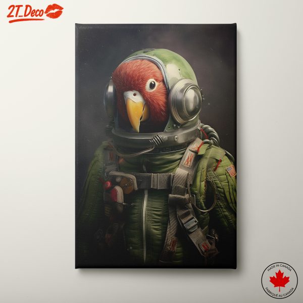 Whimsical Astronaut Bird Character Art