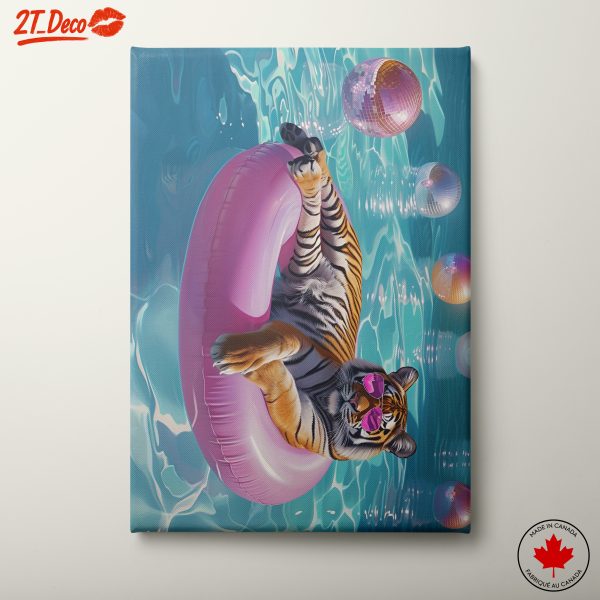 Playful Tiger in Pool with Sunglasses 2