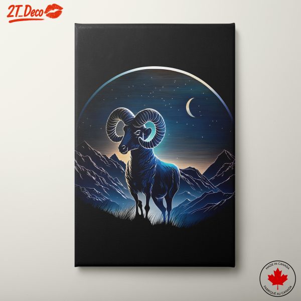 Ram Zodiac Sign Artwork Under Stars