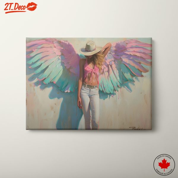 Vibrant Contemporary Character with Angel Wings