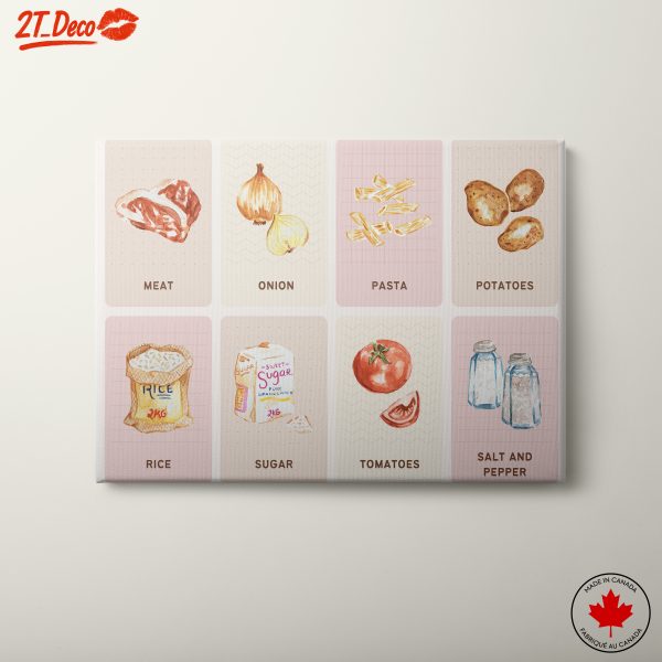 Abstract Food Illustration On Canvas