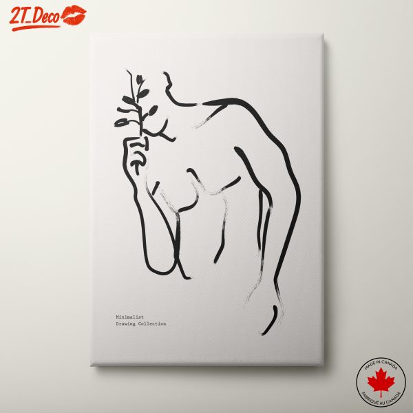 Elegant Minimalist Floral Portrait Art 3