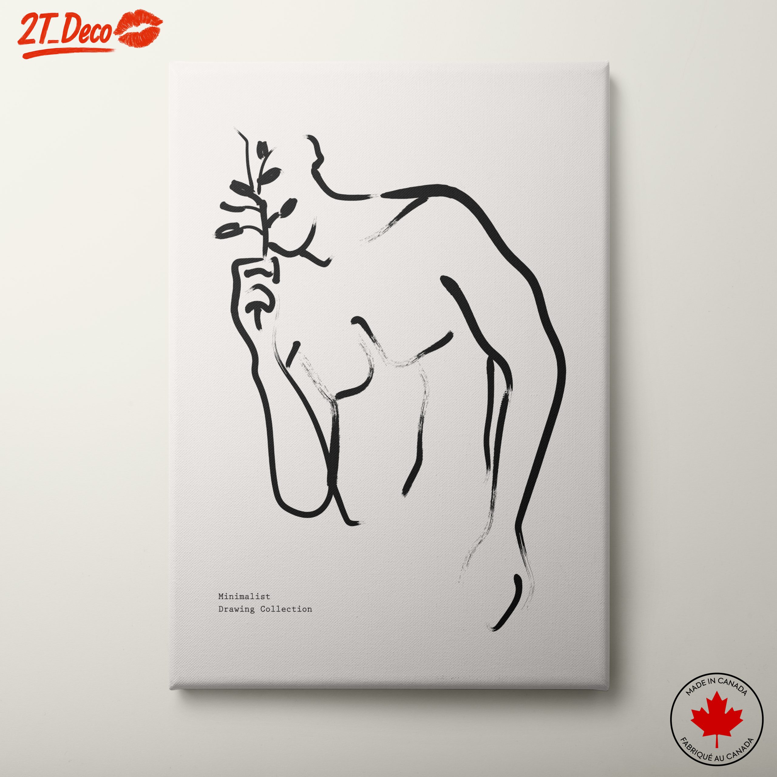 Elegant Minimalist Floral Portrait Art 3