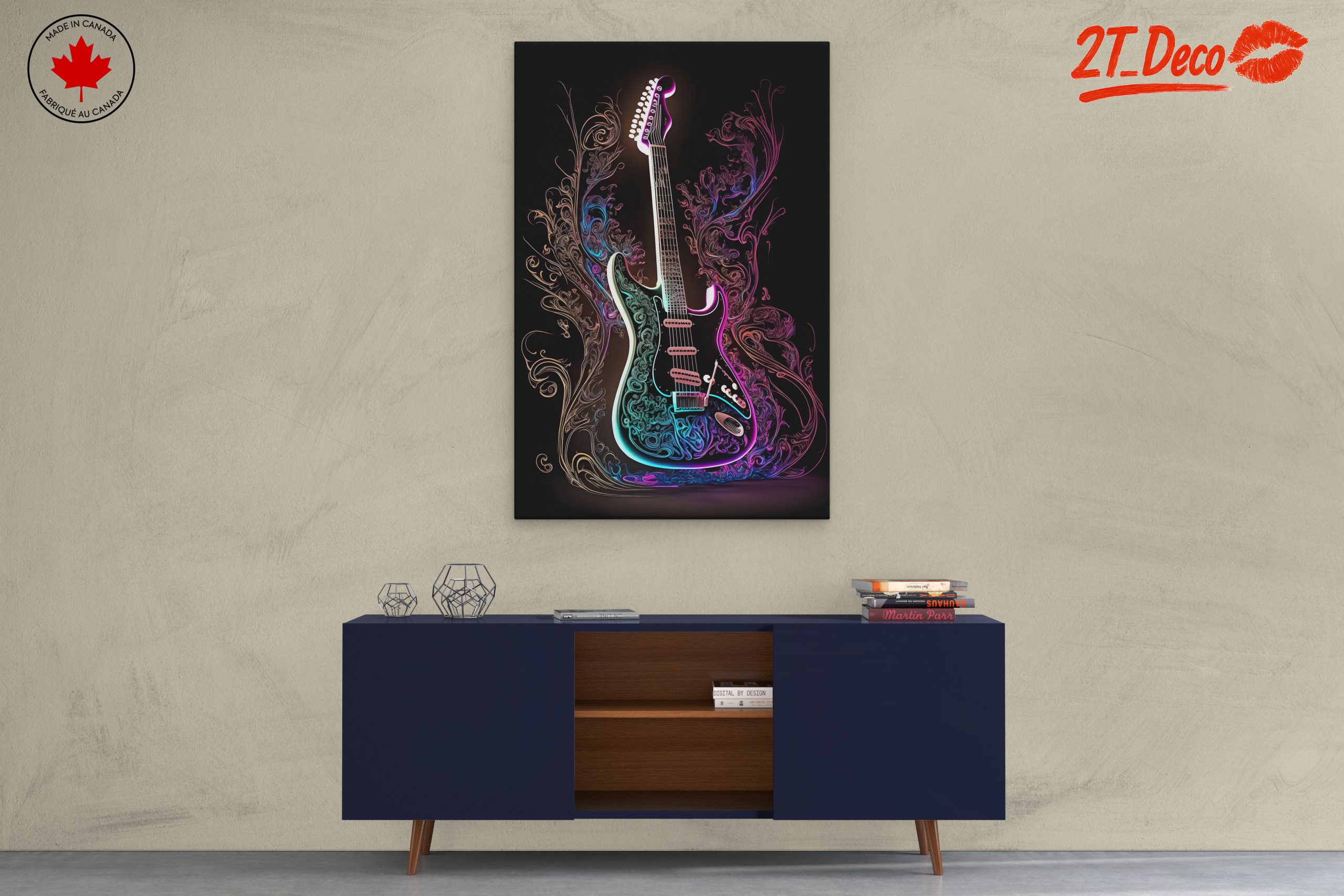 Electric Guitar Art with Vibrant Swirls - Image 3