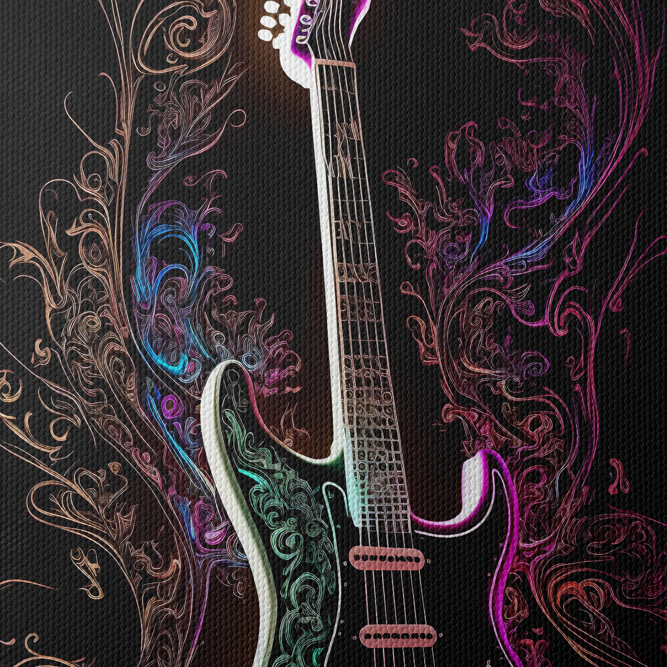 Electric Guitar Art with Vibrant Swirls - Image 4