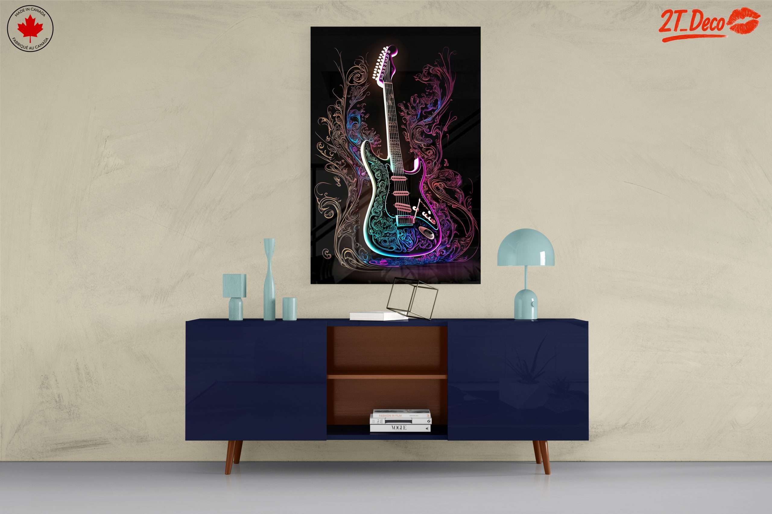 Electric Guitar Art with Vibrant Swirls - Image 8