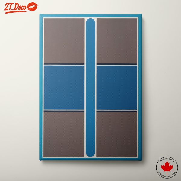 Geometric Abstract Composition in Blue and Gray