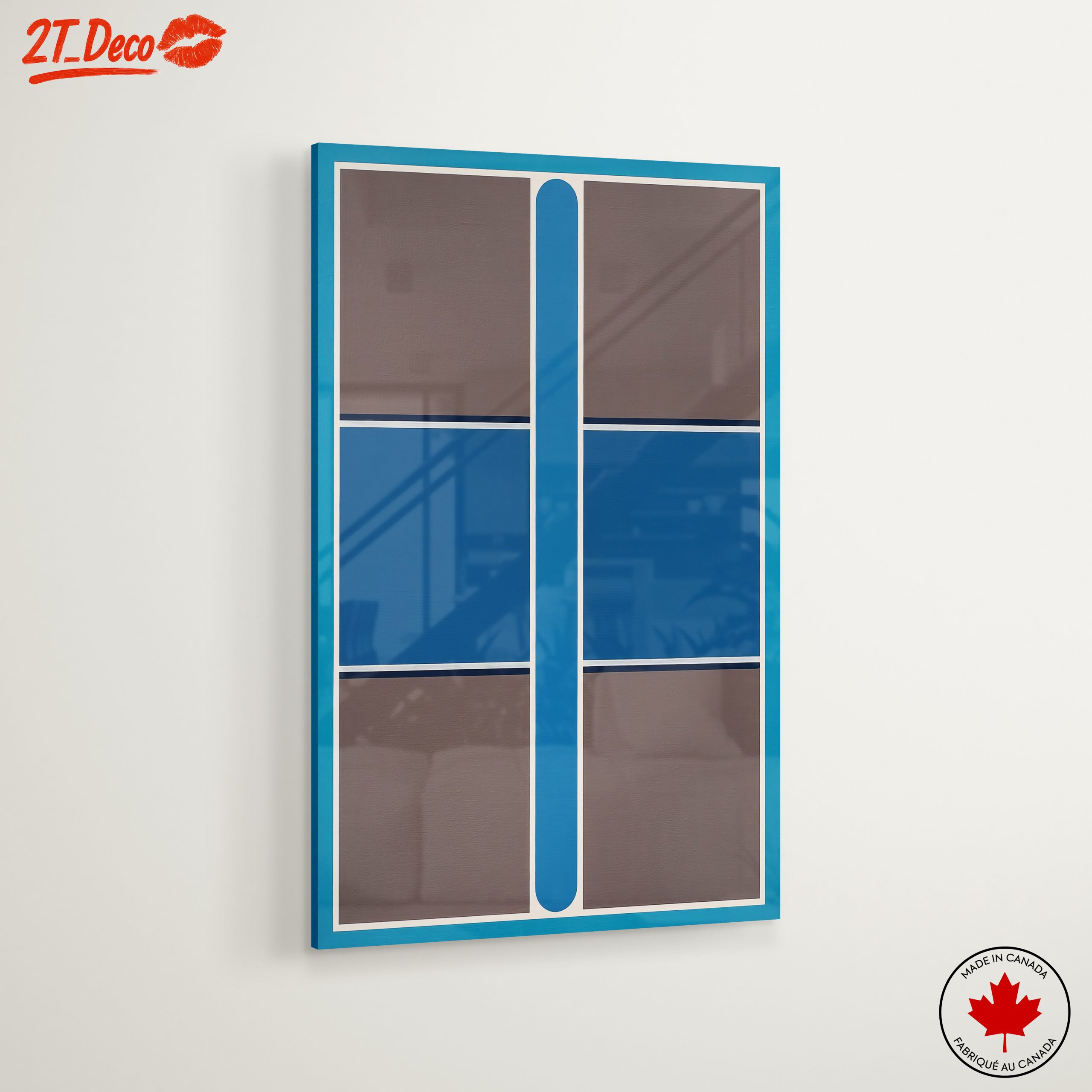 Geometric Abstract Composition in Blue and Gray - Image 6