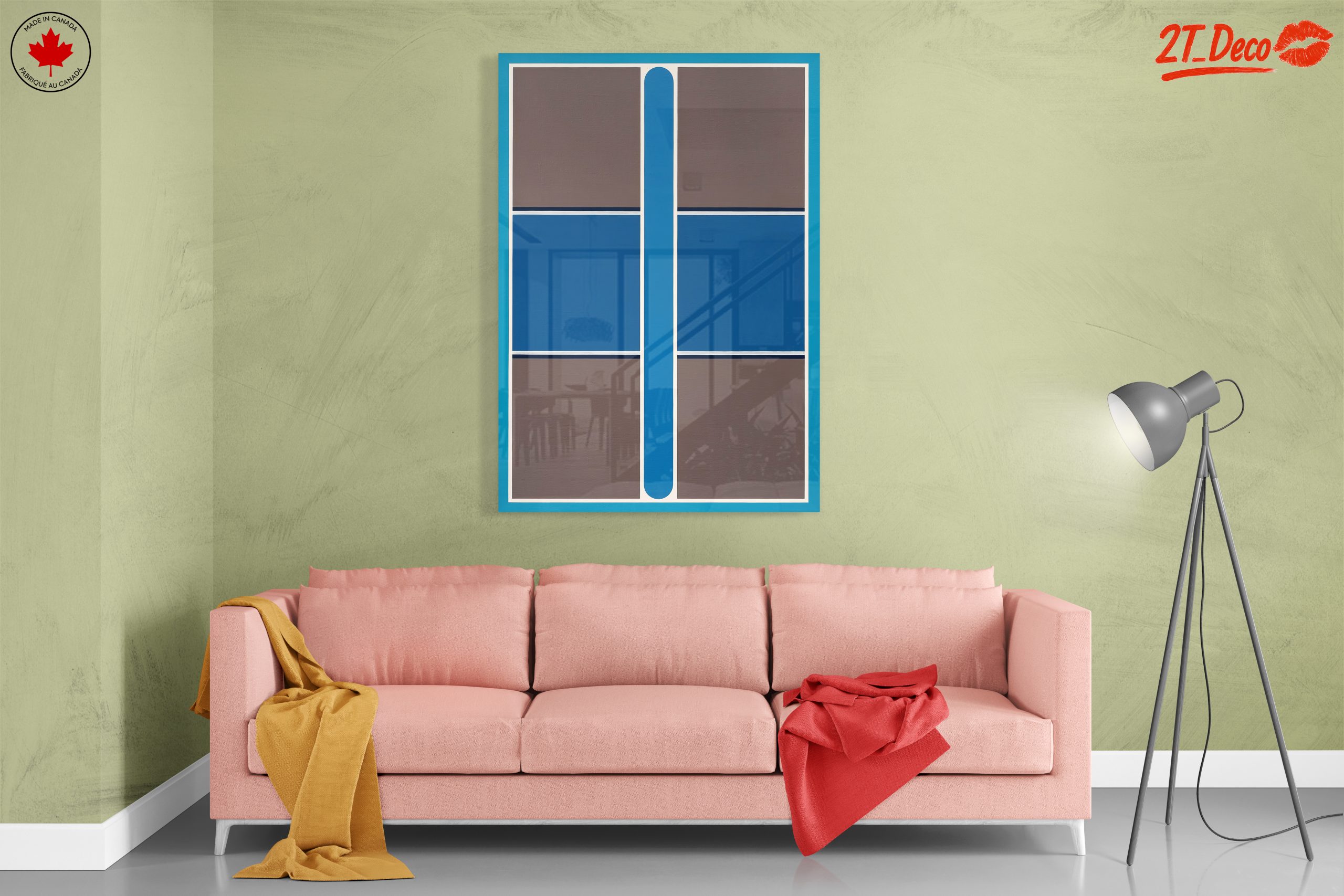Geometric Abstract Composition in Blue and Gray - Image 7
