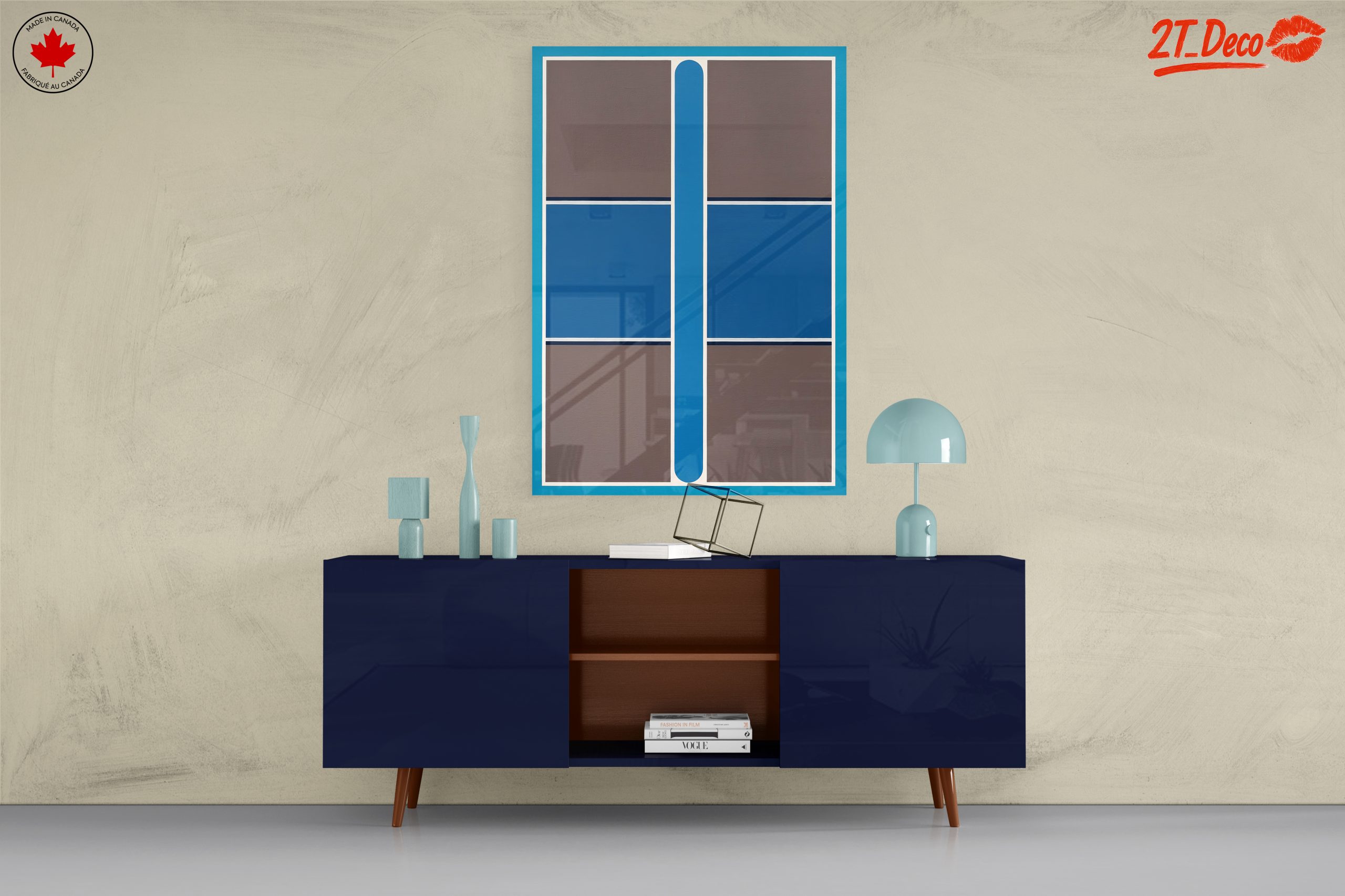 Geometric Abstract Composition in Blue and Gray - Image 8