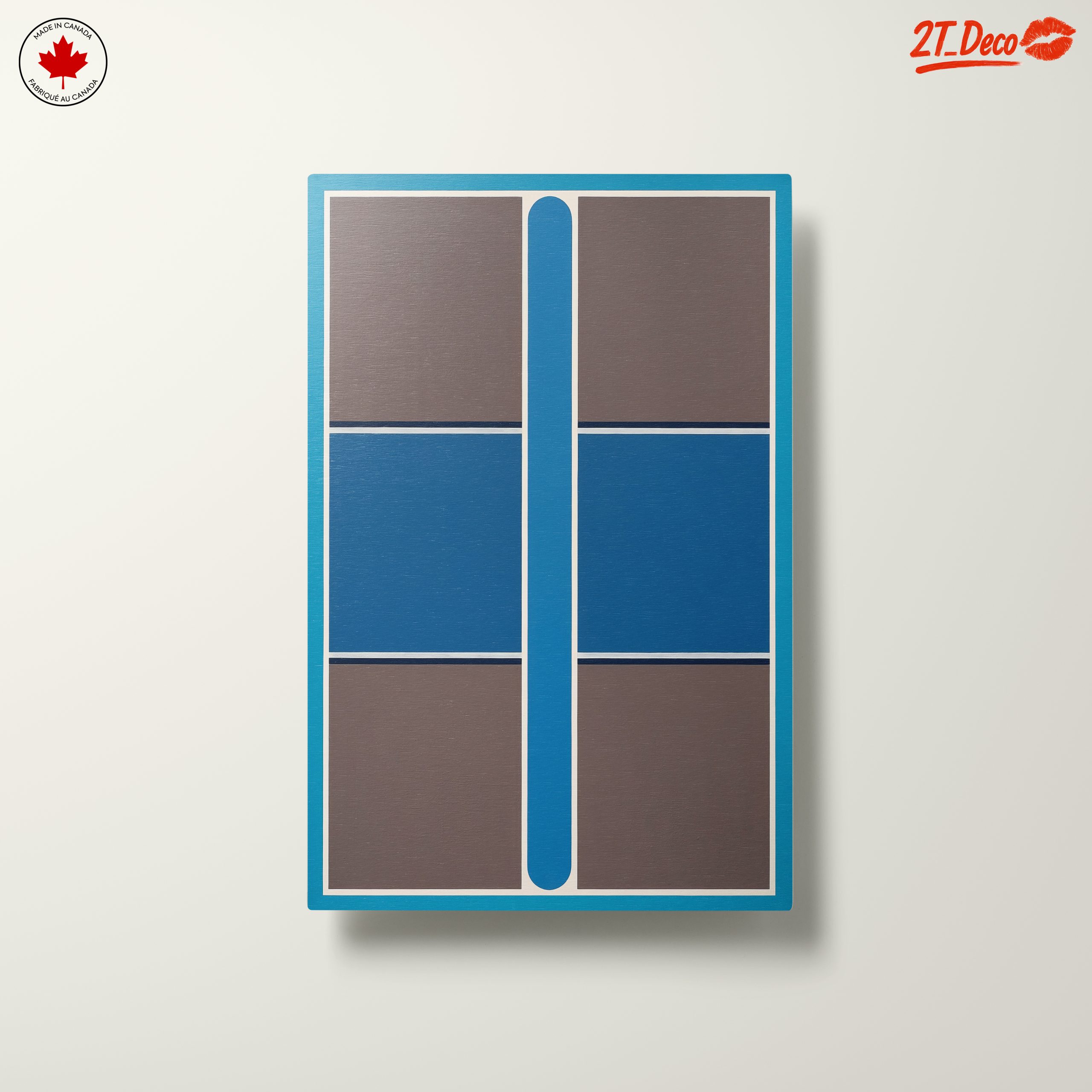 Geometric Abstract Composition in Blue and Gray - Image 10