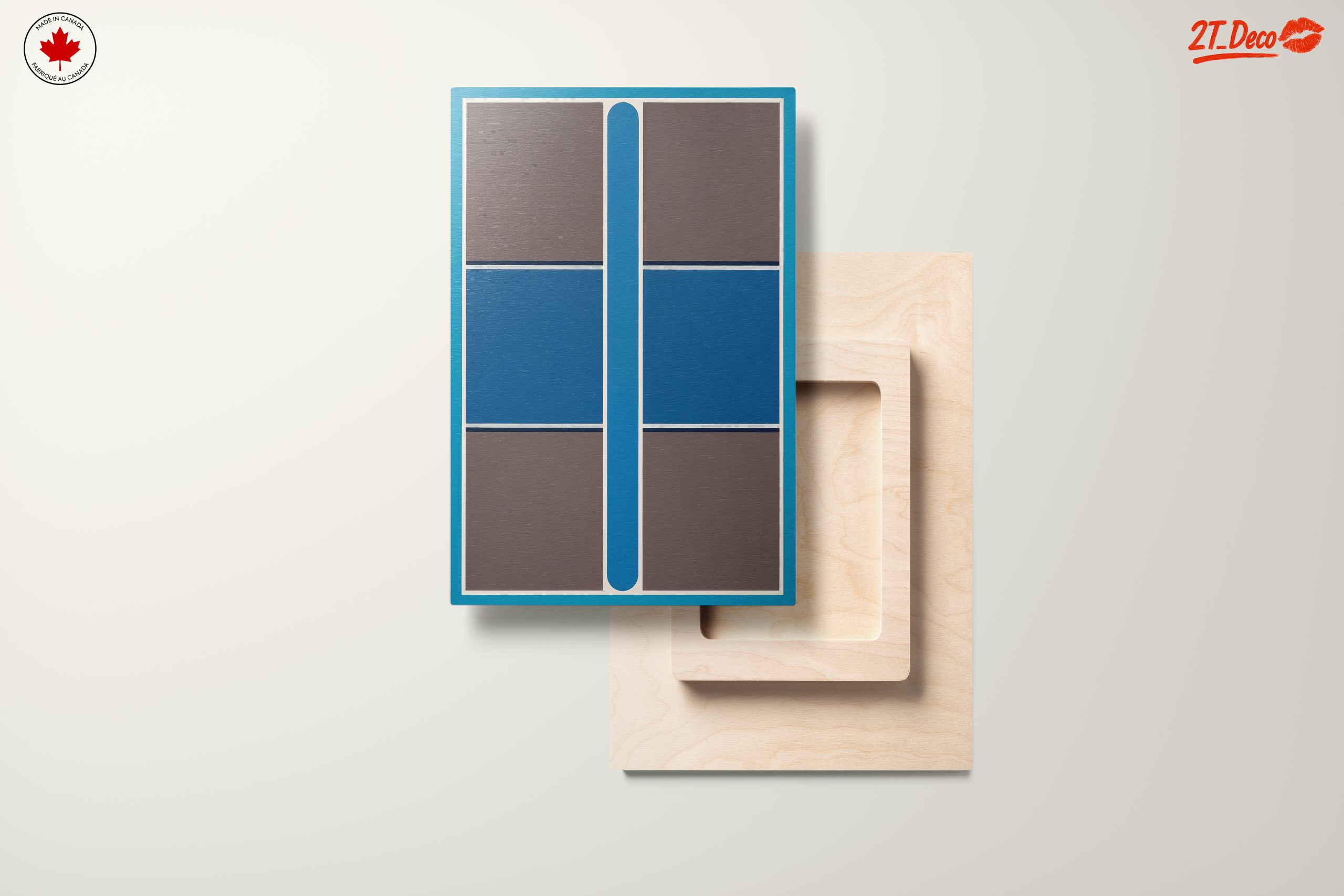 Geometric Abstract Composition in Blue and Gray - Image 11