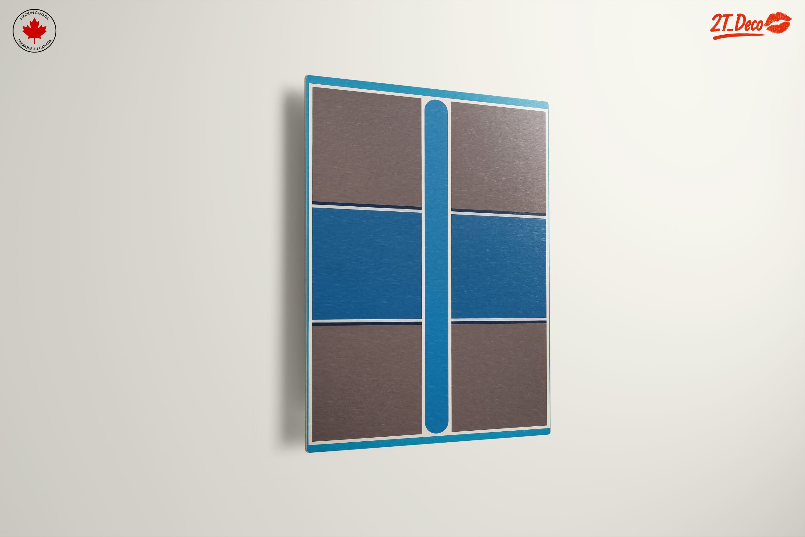 Geometric Abstract Composition in Blue and Gray - Image 13