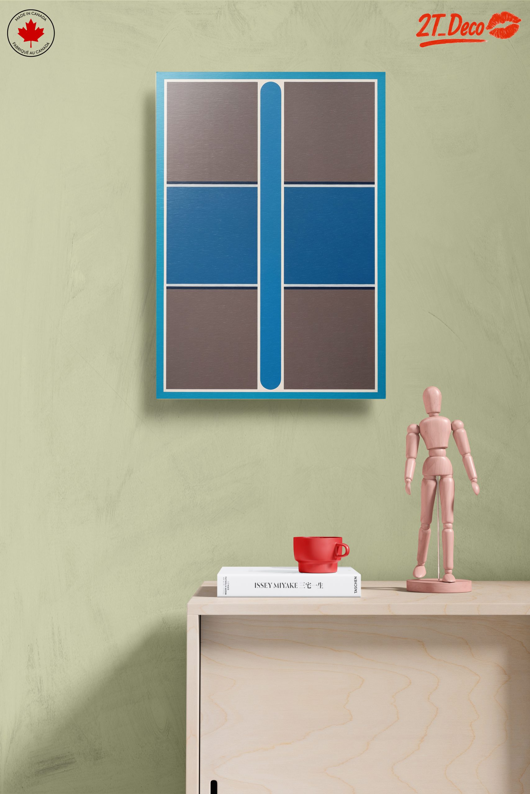 Geometric Abstract Composition in Blue and Gray - Image 14