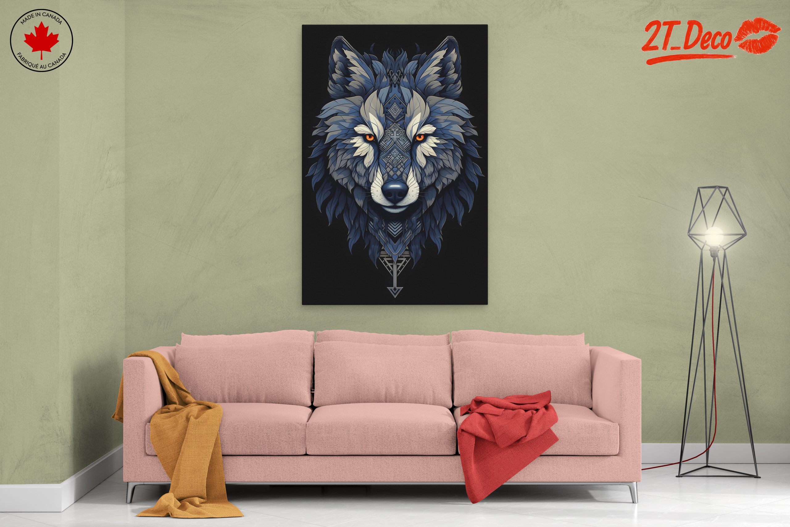 Stylized Wolf Art with Intricate Designs - Image 2