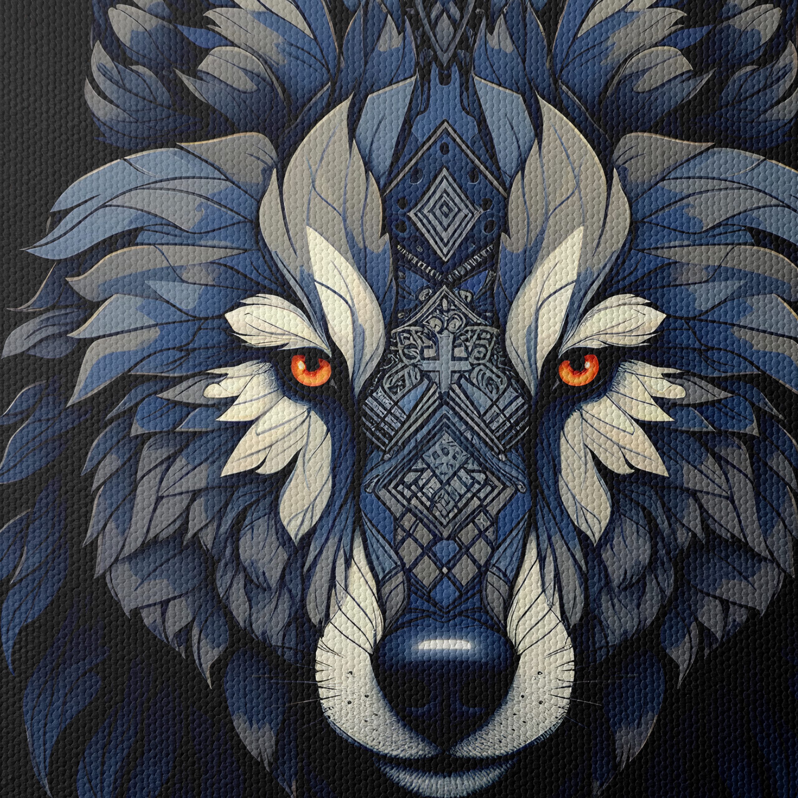 Stylized Wolf Art with Intricate Designs - Image 4