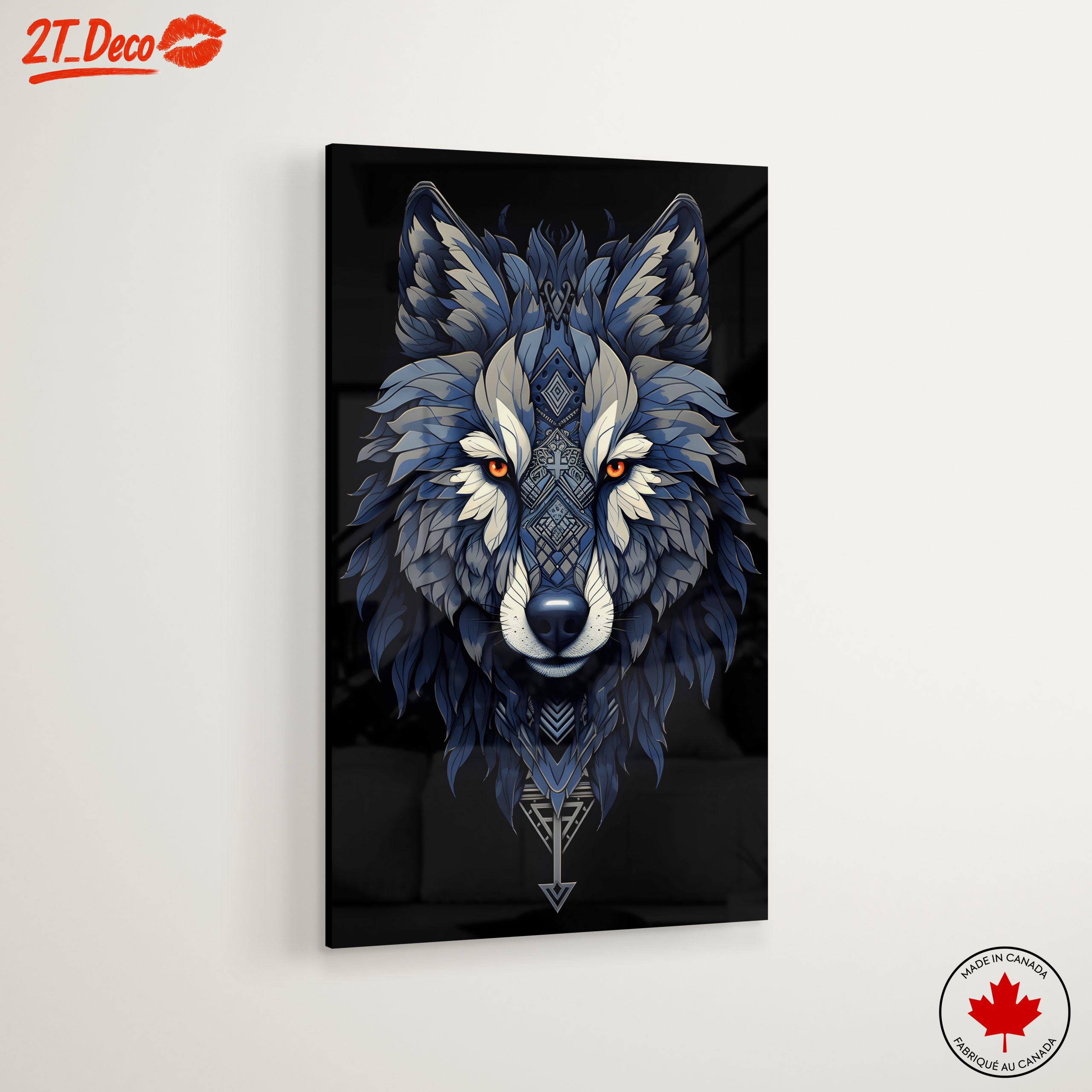 Stylized Wolf Art with Intricate Designs - Image 6
