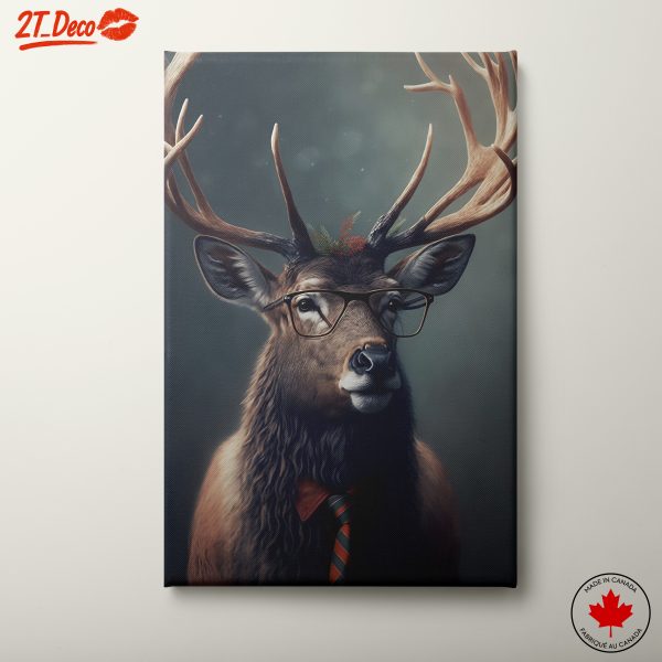 Stylized Stag Portrait with Glasses