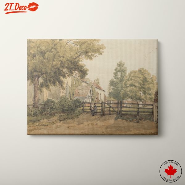 Rustic Country Landscape with Trees and Fence