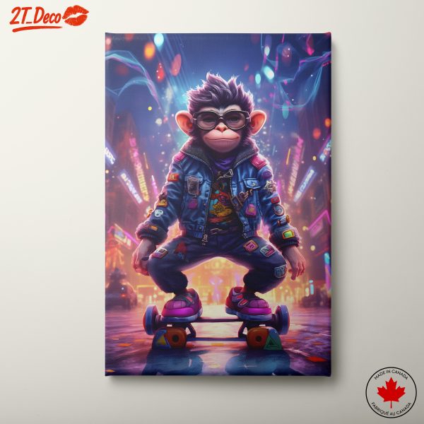 Stylish Skating Monkey Character Art