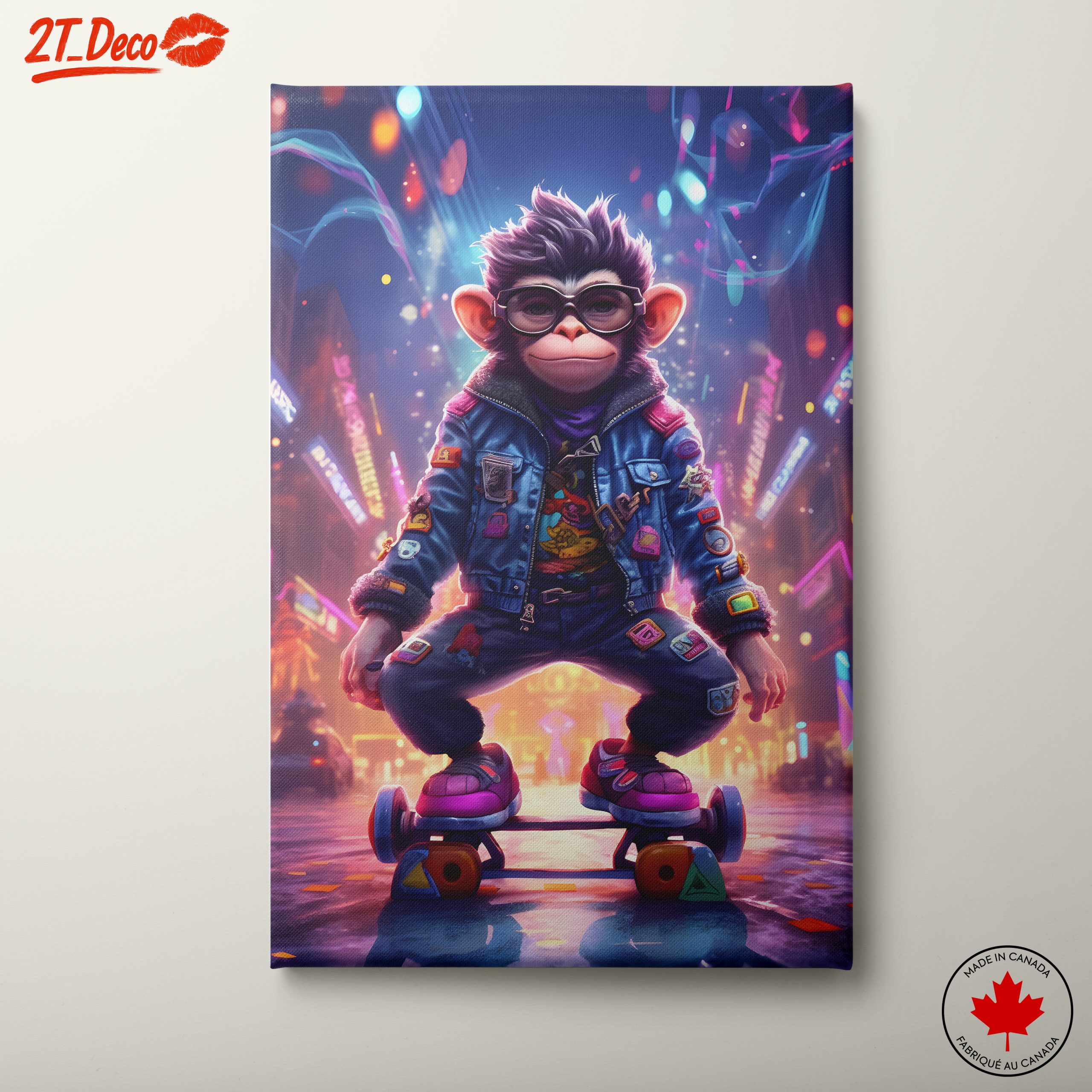 Stylish Skating Monkey Character Art